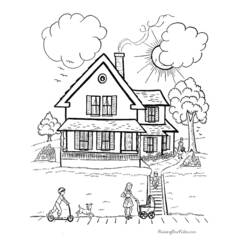 Coloring page: House (Buildings and Architecture) #64628 - Free Printable Coloring Pages