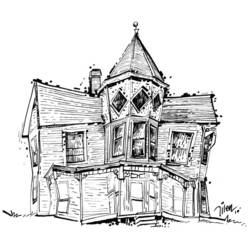 Coloring page: House (Buildings and Architecture) #66469 - Free Printable Coloring Pages