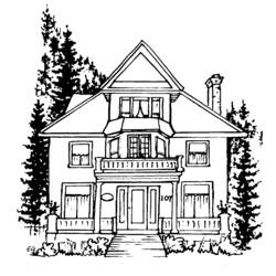 Coloring page: House (Buildings and Architecture) #66509 - Free Printable Coloring Pages