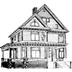 Coloring page: House (Buildings and Architecture) #66590 - Free Printable Coloring Pages