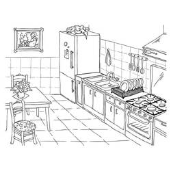 Coloring page: Kitchen room (Buildings and Architecture) #211563 - Free Printable Coloring Pages