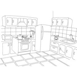Coloring page: Kitchen room (Buildings and Architecture) #63517 - Printable coloring pages