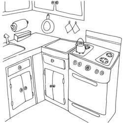 Coloring page: Kitchen room (Buildings and Architecture) #63518 - Printable coloring pages