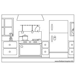 Coloring page: Kitchen room (Buildings and Architecture) #63520 - Printable coloring pages