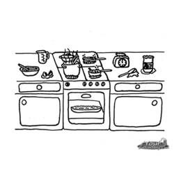 Coloring page: Kitchen room (Buildings and Architecture) #63543 - Printable coloring pages