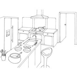 Coloring page: Kitchen room (Buildings and Architecture) #63639 - Printable coloring pages