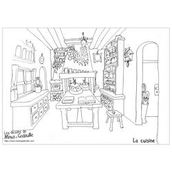 Coloring page: Kitchen room (Buildings and Architecture) #63695 - Printable coloring pages