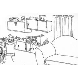 Coloring page: Living room (Buildings and Architecture) #63023 - Printable coloring pages