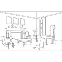 Coloring page: Living room (Buildings and Architecture) #63226 - Printable coloring pages