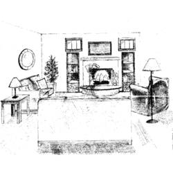 Coloring page: Living room (Buildings and Architecture) #66419 - Printable coloring pages