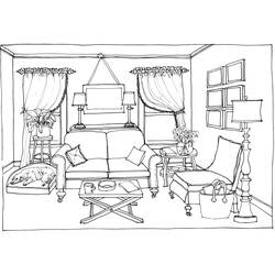Coloring page: Living room (Buildings and Architecture) #66430 - Printable coloring pages