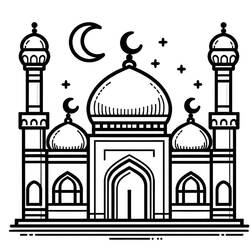 Mosque (Buildings and Architecture) coloring page #218401 to print and color