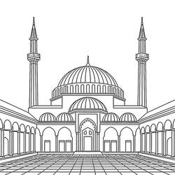 Mosque (Buildings and Architecture) coloring page #218405 to print and color