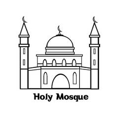 Mosque (Buildings and Architecture) coloring page #218419 to print and color