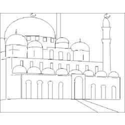 Coloring page: Mosque (Buildings and Architecture) #64570 - Printable coloring pages