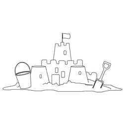 Coloring page: Sand castle (Buildings and Architecture) #204737 - Free Printable Coloring Pages