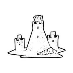 Coloring page: Sand castle (Buildings and Architecture) #204746 - Free Printable Coloring Pages