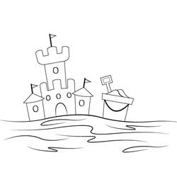 Coloring page: Sand castle (Buildings and Architecture) #204758 - Free Printable Coloring Pages