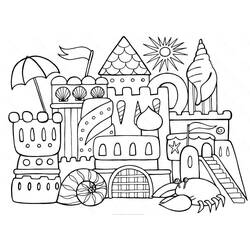 Coloring page: Sand castle (Buildings and Architecture) #204768 - Free Printable Coloring Pages