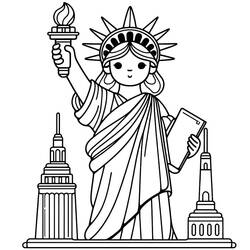 Coloring pages: Statue of Liberty - Free Printable Coloring Pages