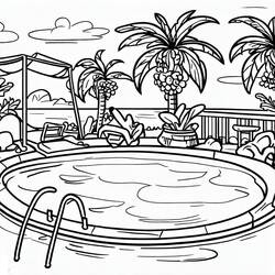 Coloring pages: Swimming Pool - Free Printable Coloring Pages