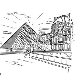 Coloring page: The Louvre (Buildings and Architecture) #185421 - Free Printable Coloring Pages