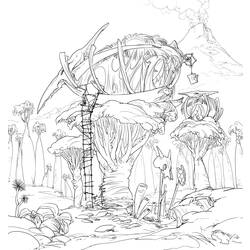 Coloring page: Tree House (Buildings and Architecture) #66028 - Printable coloring pages