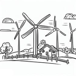 Coloring pages: Wind Turbine - Free Printable Coloring Pages