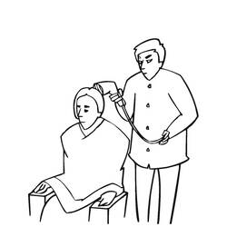Coloring page: Hairdresser (Careers and Professions) #91340 - Free Printable Coloring Pages