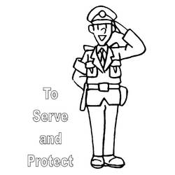 Police Officer (Careers and Professions) coloring page #105376 to print and color