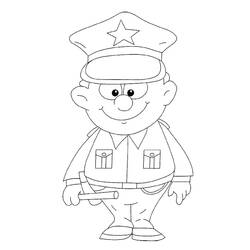 Police Officer (Careers and Professions) coloring page #105422 to print and color