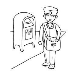 Postman (Careers and Professions) coloring page #210152 to print and color