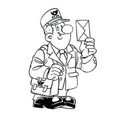 Postman (Careers and Professions) coloring page #210156 to print and color