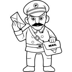 Postman (Careers and Professions) coloring page #210164 to print and color