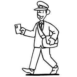 Postman (Careers and Professions) coloring page #210165 to print and color