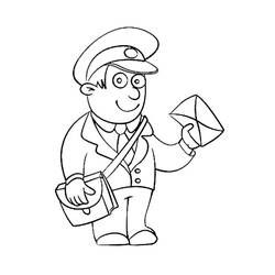 Postman (Careers and Professions) coloring page #210169 to print and color