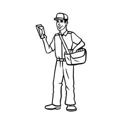 Postman (Careers and Professions) coloring page #210170 to print and color