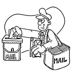 Postman (Careers and Professions) coloring page #210175 to print and color