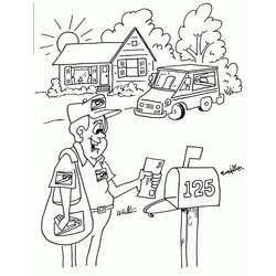 Postman (Careers and Professions) coloring page #210177 to print and color