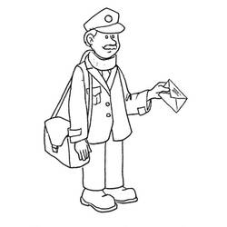 Postman (Careers and Professions) coloring page #210187 to print and color