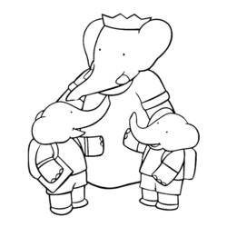 Babar (Cartoon Characters) coloring page #28018 to print and color