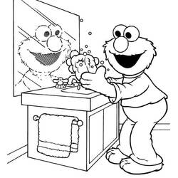 Elmo (Cartoon Characters) coloring page #203554 to print and color