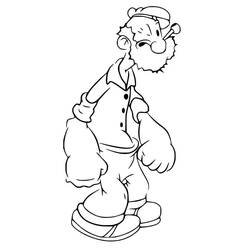 Popeye (Cartoon Characters) coloring page #205976 to print and color