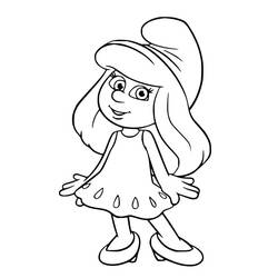 Coloring pages: Smurfette - Free Printable Coloring Pages
