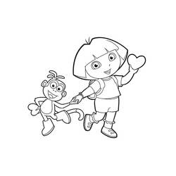 Dora the Explorer (Cartoons and Animated Shows) coloring page #189754 to print and color