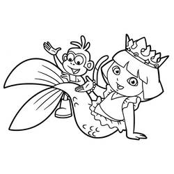 Dora the Explorer (Cartoons and Animated Shows) coloring page #189804 to print and color