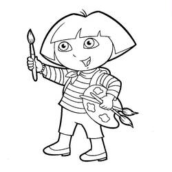 Dora the Explorer (Cartoons and Animated Shows) coloring page #189805 to print and color