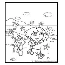 Dora the Explorer (Cartoons and Animated Shows) coloring page #30039 to print and color