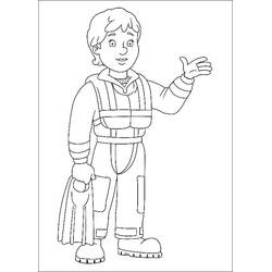 Sam the Fireman (Cartoons and Animated Shows) coloring page #177792 to print and color