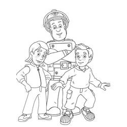 Sam the Fireman (Cartoons and Animated Shows) coloring page #177797 to print and color
